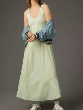 Daily Practice Anthropologie Mint Green Back Detail Maxi Dress Size L